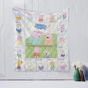 Peppa Pig Quilt Gift For Christmas Black Friday Thanksgiving