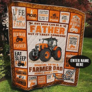 Personalized Farmer Someone Special To Be A Farmer Dad Fathers Day Quilt Gift For Christmas Black Friday Thanksgiving