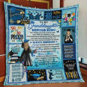 Personalized Graduation To My Granddaughter From Grandma I Can Promise To Love You For The Rest Of Mine Great Customized Graduation Quilt Gift Ideas For Fans on Christmas