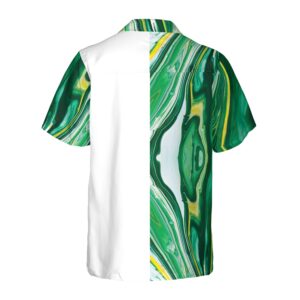 Personalized Green Fluid Art Golf Custom Hawaiian Shirt 2