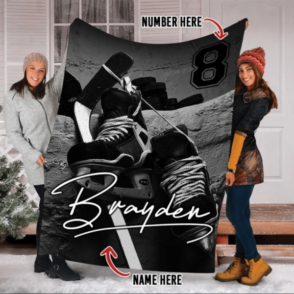 Personalized Hockey Quilt Gift For Christmas Black Friday Thanksgiving