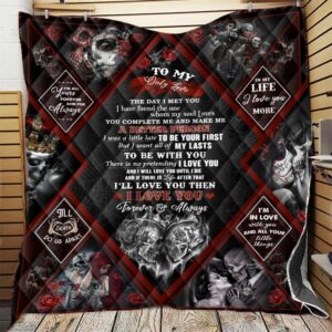 Personalized Skull To My Only Love Ill Love You Then Wedding Valentines Day Quilt Gift Ideas For Fans on Christmas