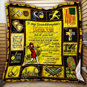 Personalized Softball To My Granddaughter From Grandma Ill Always Be With You Perfect Gifts For Softball Lover Quilt Gift For Christmas Black Friday Thanksgiving
