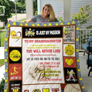 Personalized Softball To My Granddaughter From Grandma No Grass Stains No Glory Perfect Gifts For Softball Lover Quilt Gift For Fans Christmas Black Friday Black Friday