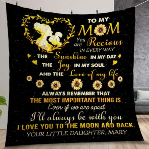 Personalized Sunflower Family To My Mom Quilt Gift For Christmas Birthday Thanksgiving