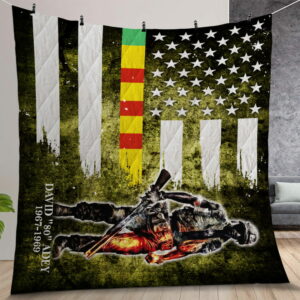 Personalized Vietnam Veteran Custome Flag Quilt Gift For Christmas Birthday Thanksgiving