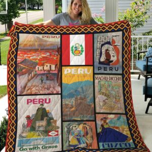 Peru Go With Grace Perfect Gifts For Peru Lover Quilt Gift Ideas For Fans on Christmas