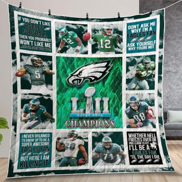 Philadelphia Eagles Champions Quilt Gift For Christmas Birthday Thanksgiving