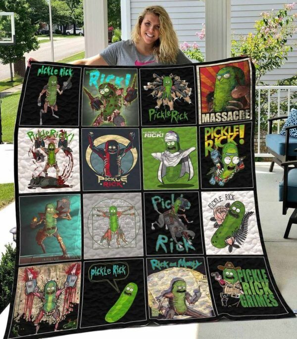 Pickle Rick Quilt Gift Ideas For Fans on Christmas