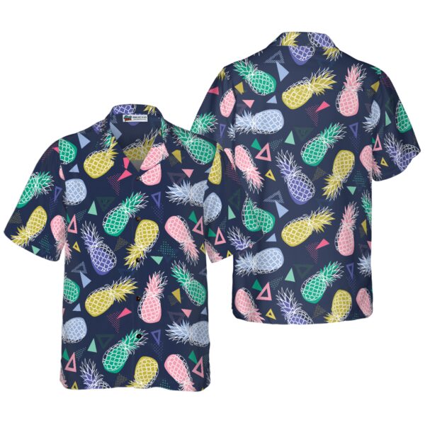 Pineapple Fruits In Memphis Style Hawaiian Shirt 1