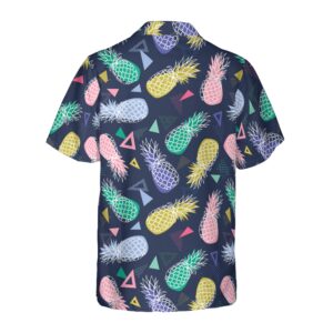 Pineapple Fruits In Memphis Style Hawaiian Shirt 3