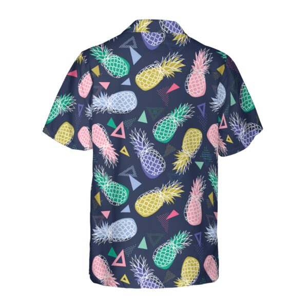 Pineapple Fruits In Memphis Style Hawaiian Shirt 3