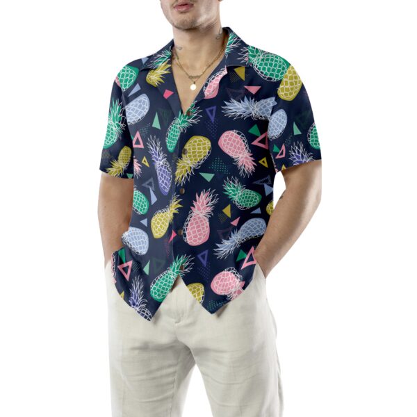 Pineapple Fruits In Memphis Style Hawaiian Shirt 5