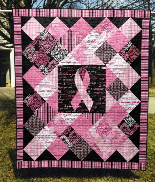 Pink Ribbon Awareness Quilt Gift For Fans Birthdays