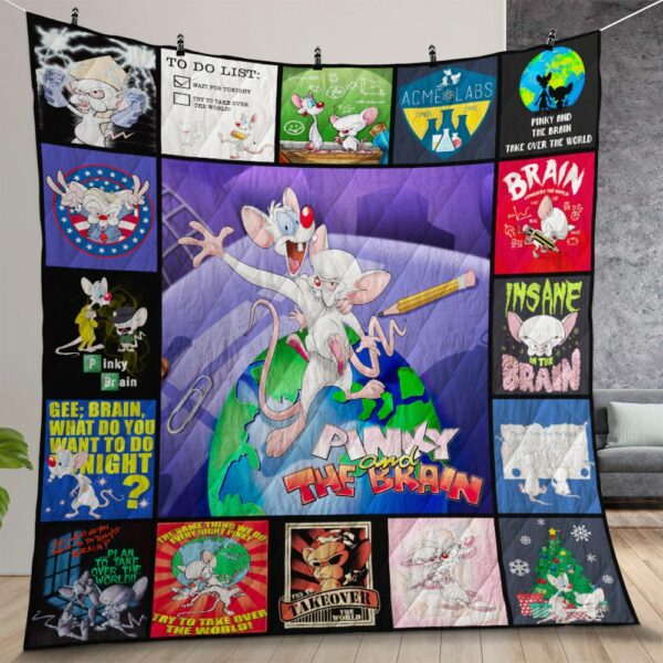 Pinky and the Brain Quilt Gift For Christmas Birthday Thanksgiving