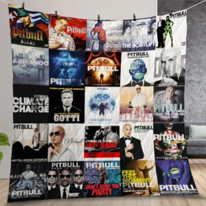 Pitbull Album Covers Quilt Gift For Christmas Birthday Thanksgiving