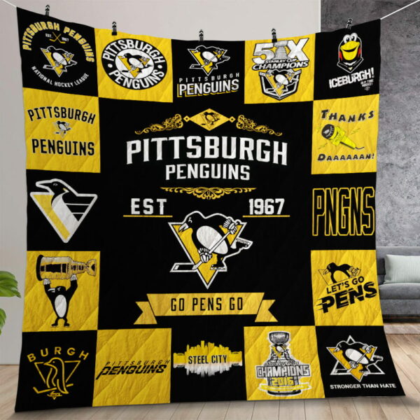 Pittsburgh Penguins Go Pens Go Quilt Gift For Christmas Birthday Thanksgiving