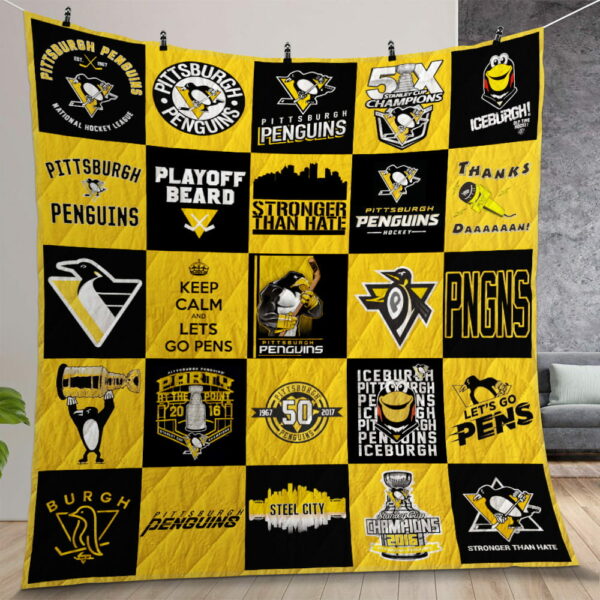 Pittsburgh Penguins Quilt Gift For Christmas Birthday Thanksgiving 02