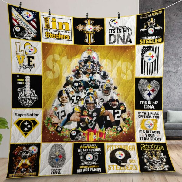 Pittsburgh Steelers Christmas Tree Quilt Gift For Christmas Birthday Thanksgiving
