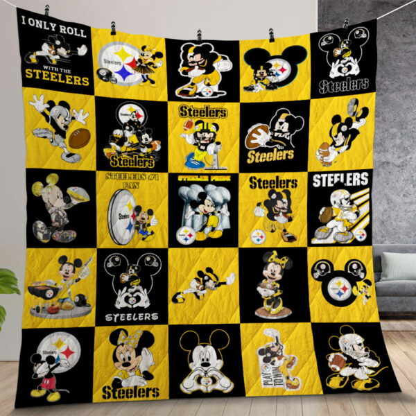 Pittsburgh Steelers Disney Quilt Gift For Christmas Birthday Thanksgiving