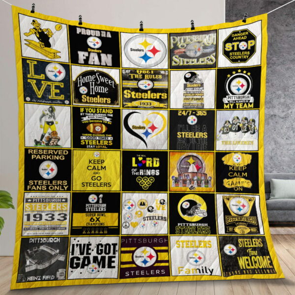 Pittsburgh Steelers Quilt Gift For Christmas Birthday Thanksgiving Version 1