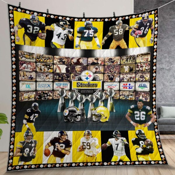 Pittsburgh Steelers Quilt Gift For Christmas Birthday Thanksgiving Version 2