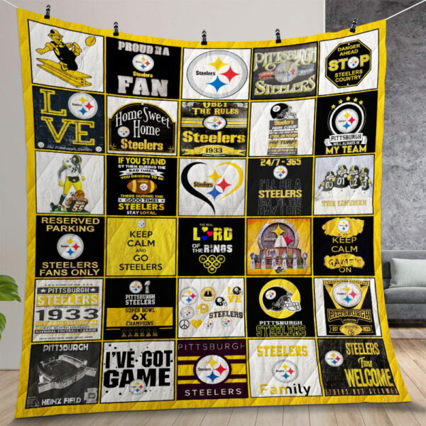 Pittsburgh Steelers Quilt Gift For Christmas Birthday Thanksgiving Version 3
