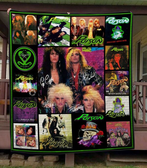 Poison Rock Band Quilt Gift For Christmas Black Friday Thanksgiving