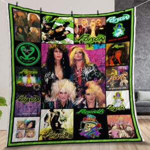 Poison Rock Band Quilt Gift For Family On Christmas Black Friday