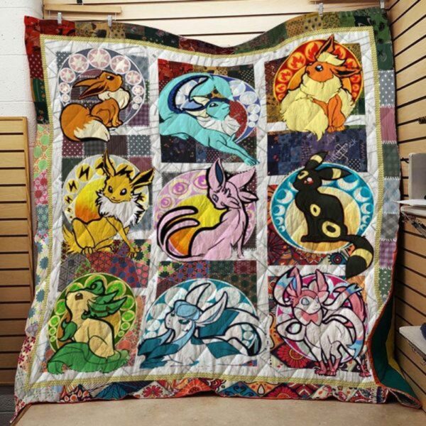 Pokemon Eevee EvolutioPersonalized Customized Quilt Gift Ideas For Fans on Christmas