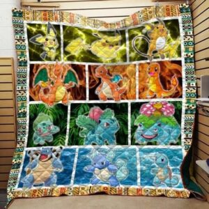 Pokemon Evolution Quilt Gift For Family On Christmas Black Friday Cyber Monday