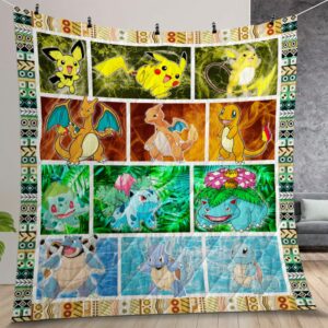 Pokemon Evolutions Quilt Gift For Christmas Birthday Halloween