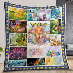 Pokemon Gift For Fan Quilt Gift For Family On Christmas Black Friday