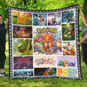 Pokemon Gift For Fan Soft Quilt Gift For Family On Christmas
