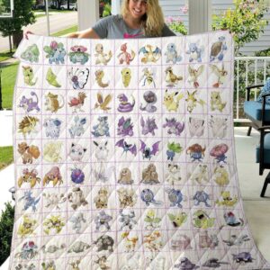 Pokemon Quilt Gift For Christmas Black Friday Thanksgiving