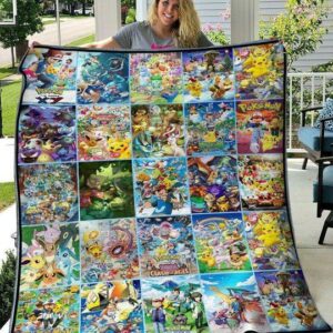 Pokemon Warm Quilt Gift For Christmas Black Friday Thanksgiving