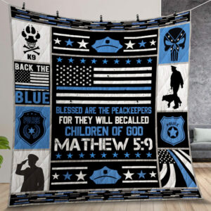Police Blessed Are The Peacekeepers Quilt Gift For Christmas Birthday Thanksgiving