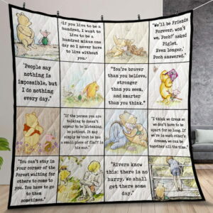 Pooh And Friends Quilt Gift For Christmas Birthday Thanksgiving