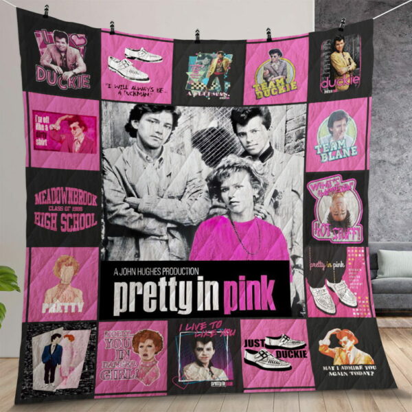 Pretty In Pink Poster Quilt Gift For Christmas Birthday Thanksgiving