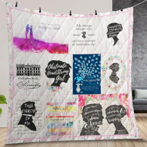 Pride And Prejudice Quotes Quilt Gift For Fans Christmas Black Friday