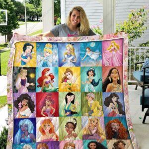 Princess Disney Premium Gift Idea For Fan Disney Princess Disney Quilt Gift For Christmas Black Friday Thanksgiving