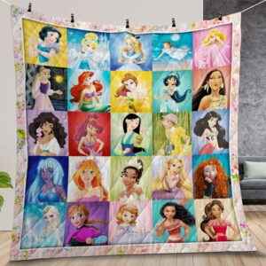 Princess Disney Quilt Gift For Christmas Birthday Halloween