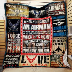 Proud Air Force Mom Quilt Gift For Family On Christmas Black Friday Cyber Monday