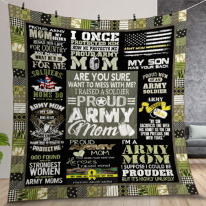 Proud Army Mom Quilt Gift For Christmas Birthday Thanksgiving