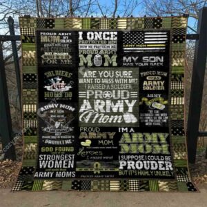 Proud Army Mom Quilt Gift For Christmas Black Friday Thanksgiving