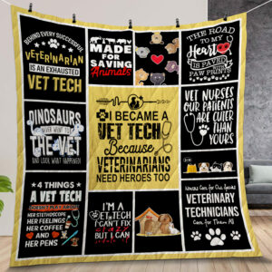 Proud Vet Tech Quilt Gift For Christmas Birthday Halloween