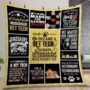 Proud Vet Tech Sofa Quilt Gift For Christmas Birthday Thanksgiving