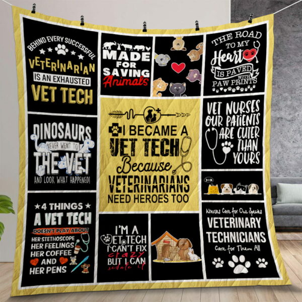 Proud Vet Tech Sofa Quilt Gift For Christmas Birthday Thanksgiving