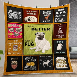 Pug Quilt Gift For Christmas Birthday Thanksgiving