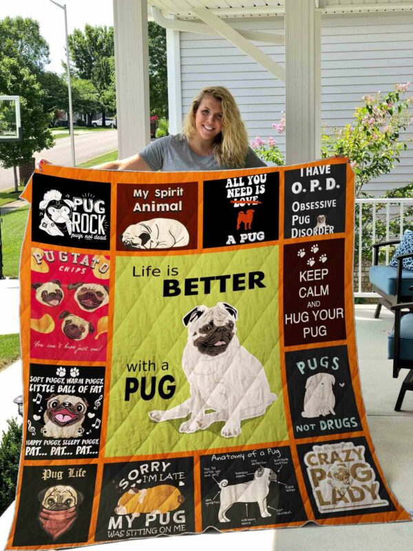 Pug Quilt Gift For Family On Christmas Black Friday Cyber Monday